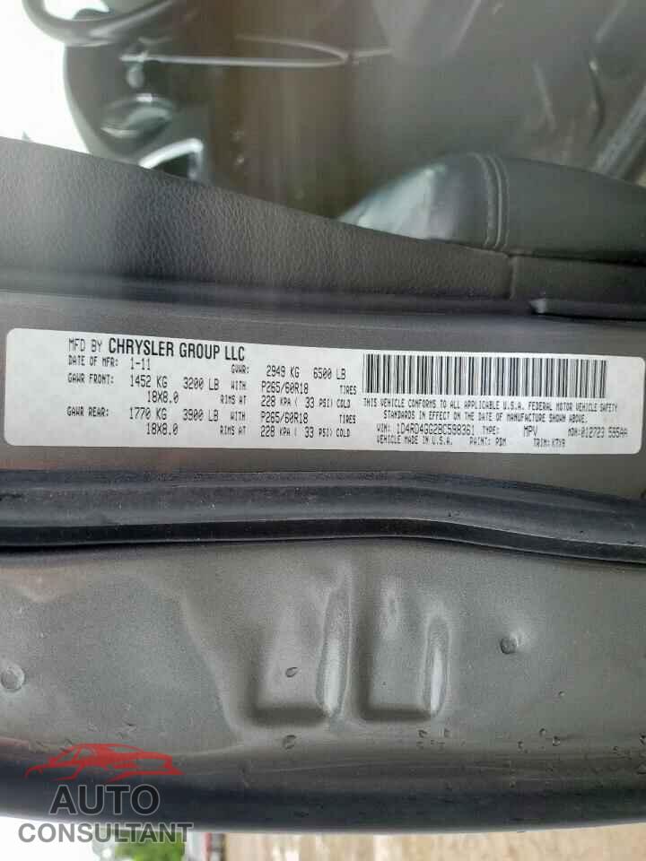 DODGE DURANGO 2011 - 1D4RD4GG2BC598361