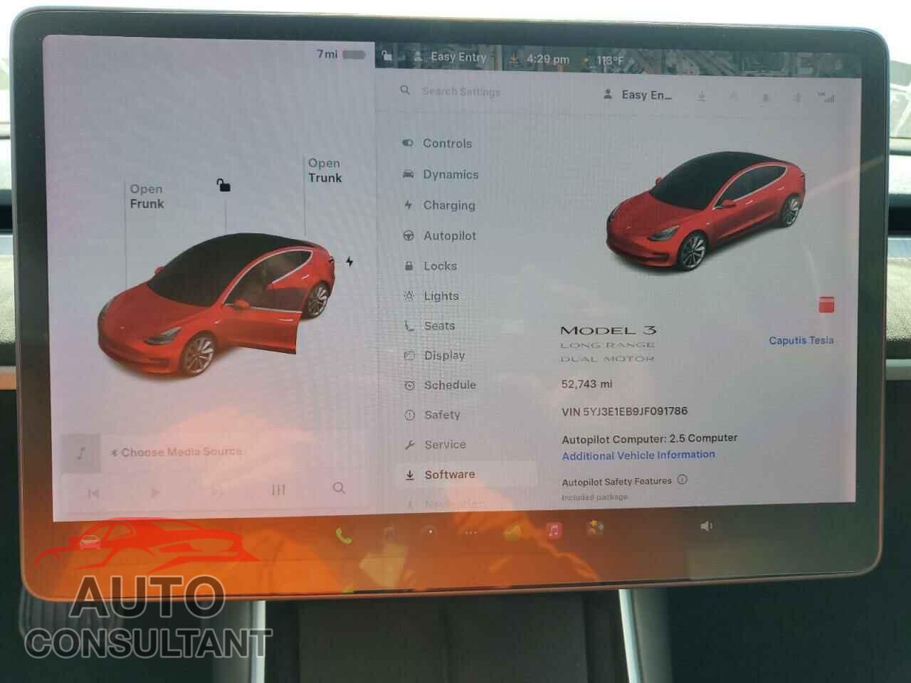 TESLA MODEL 3 2018 - 5YJ3E1EB9JF091786