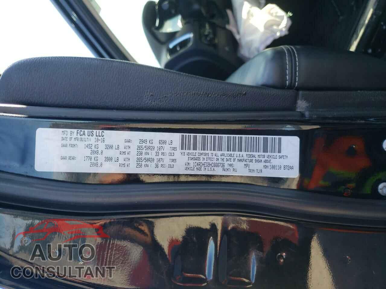 DODGE DURANGO 2017 - 1C4RDHEG9HC666736