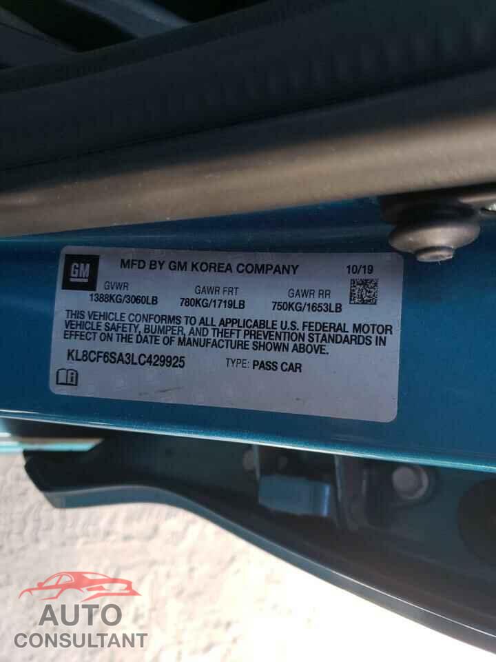 CHEVROLET SPARK 2020 - KL8CF6SA3LC429925