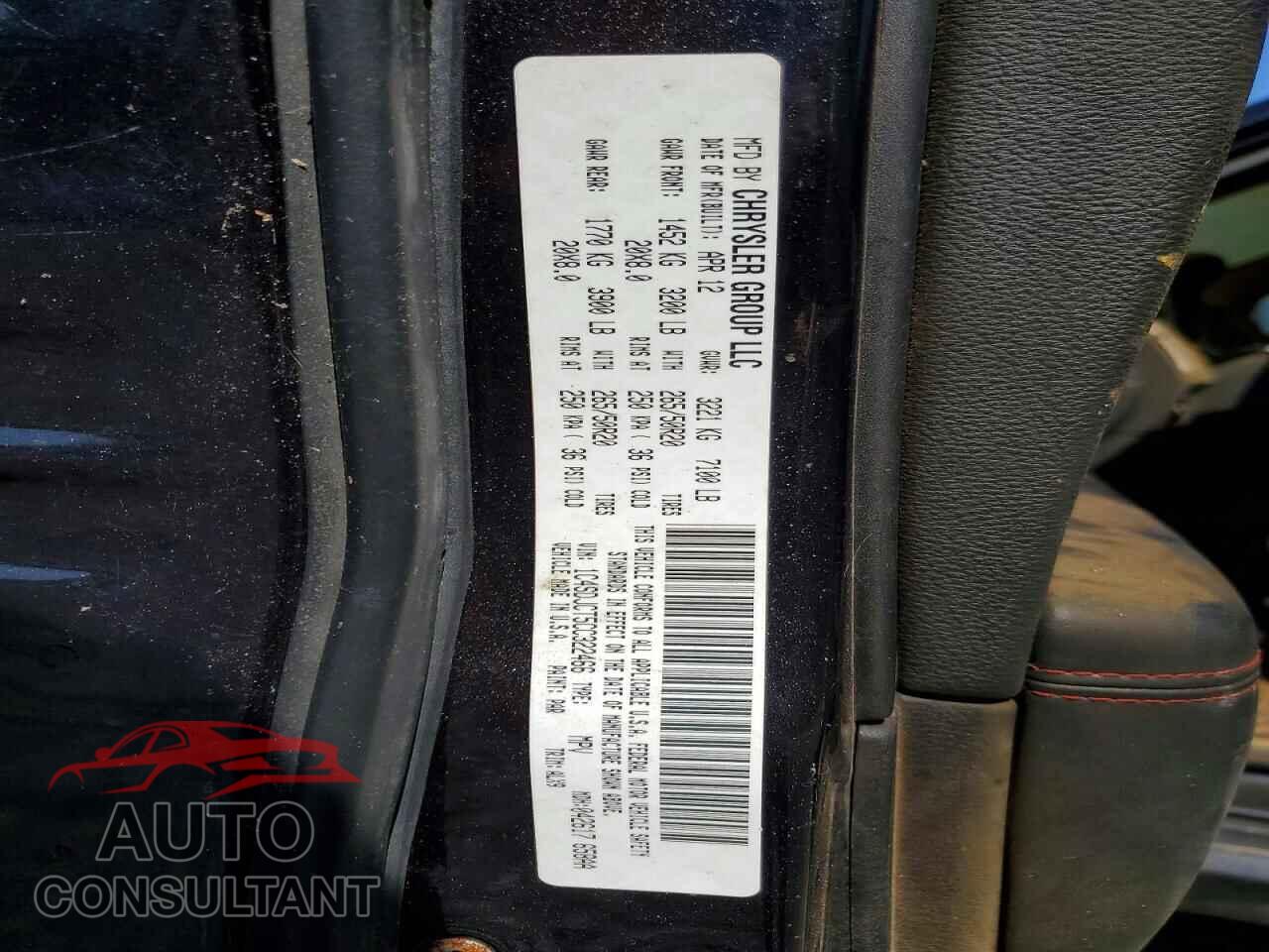 DODGE DURANGO 2012 - 1C4SDJCT5CC322466