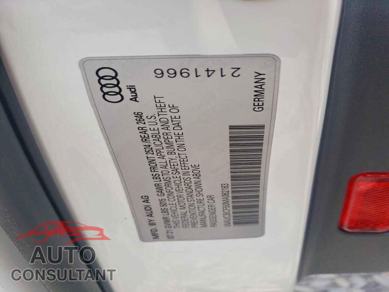 AUDI A5 2021 - WAUCBCF50MA062183