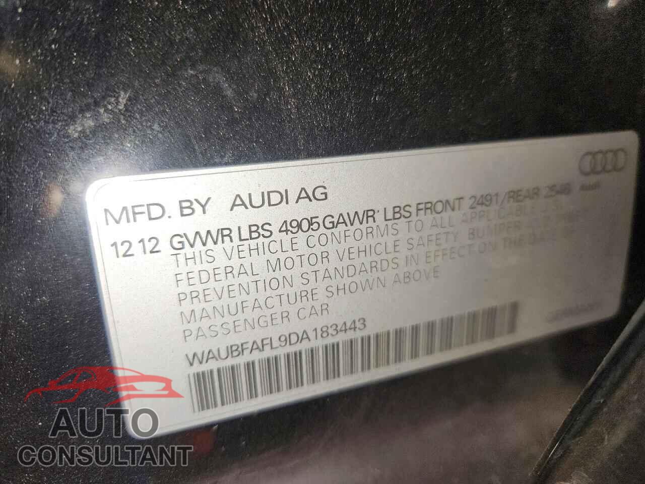 AUDI A4 2013 - WAUBFAFL9DA183443