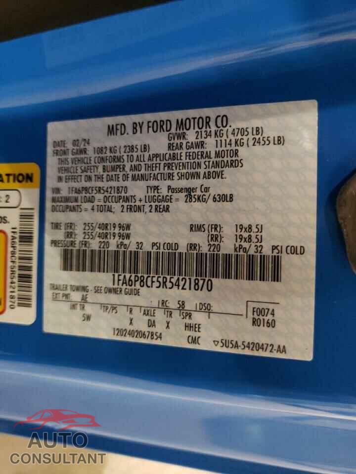 FORD MUSTANG 2024 - 1FA6P8CF5R5421870