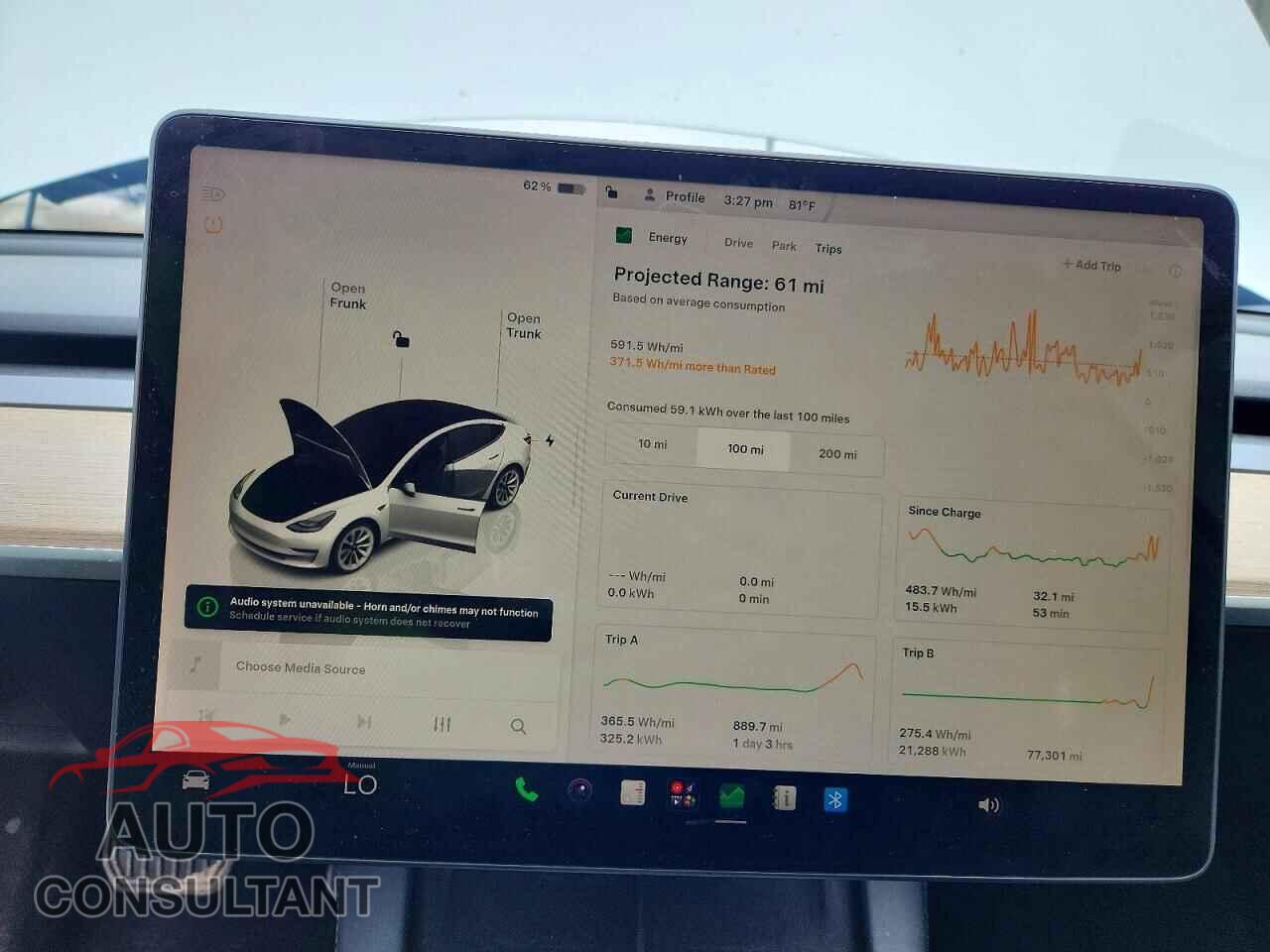 TESLA MODEL 3 2022 - 5YJ3E1EB5NF289738