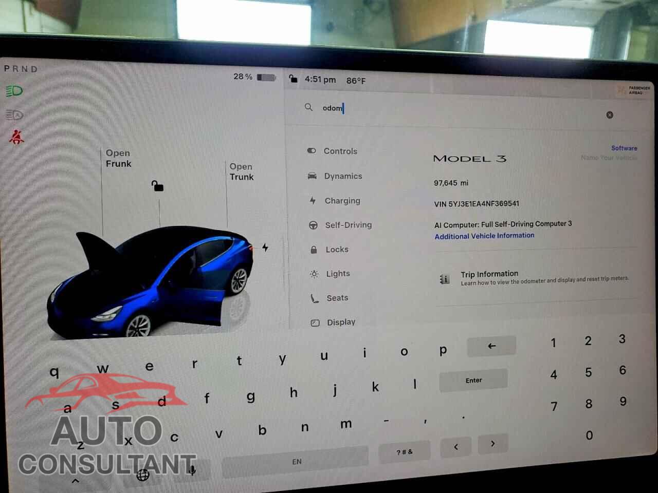 TESLA MODEL 3 2022 - 5YJ3E1EA4NF369541