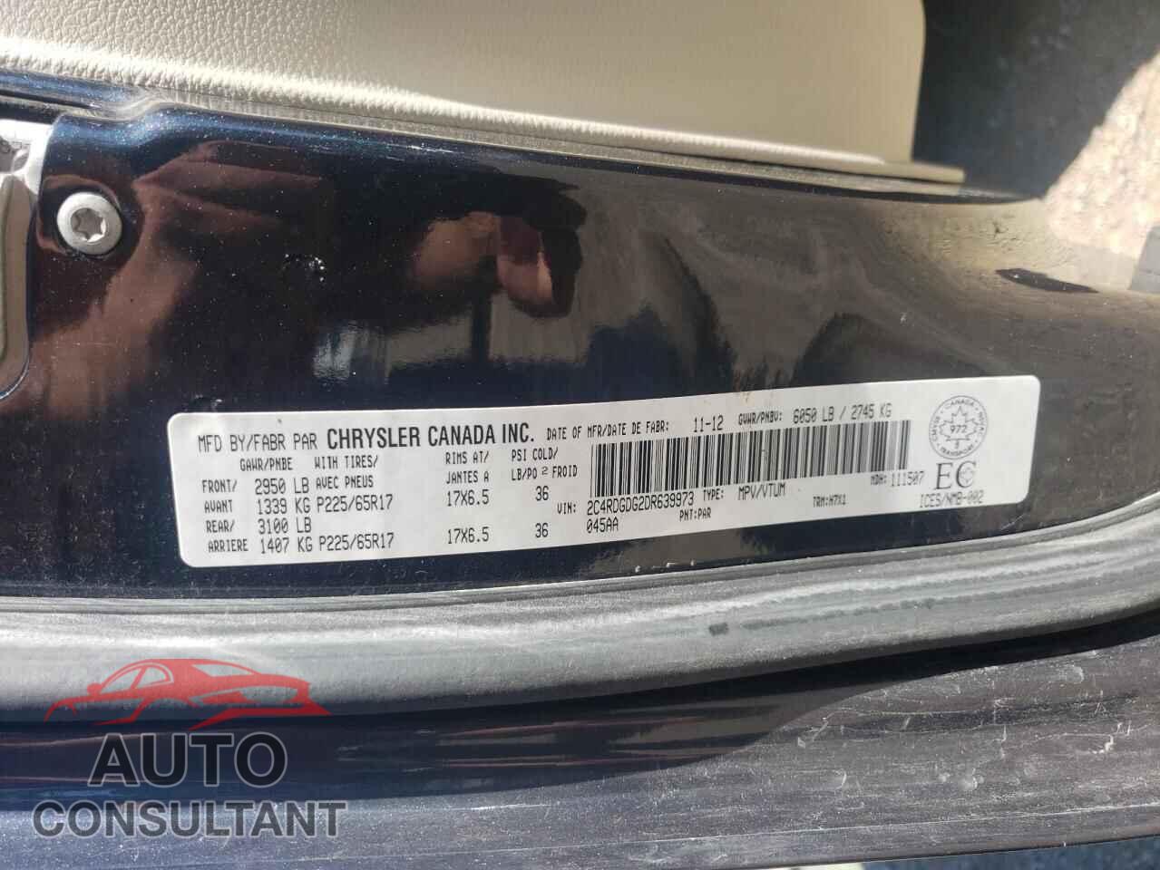 DODGE CARAVAN 2013 - 2C4RDGDG2DR639973