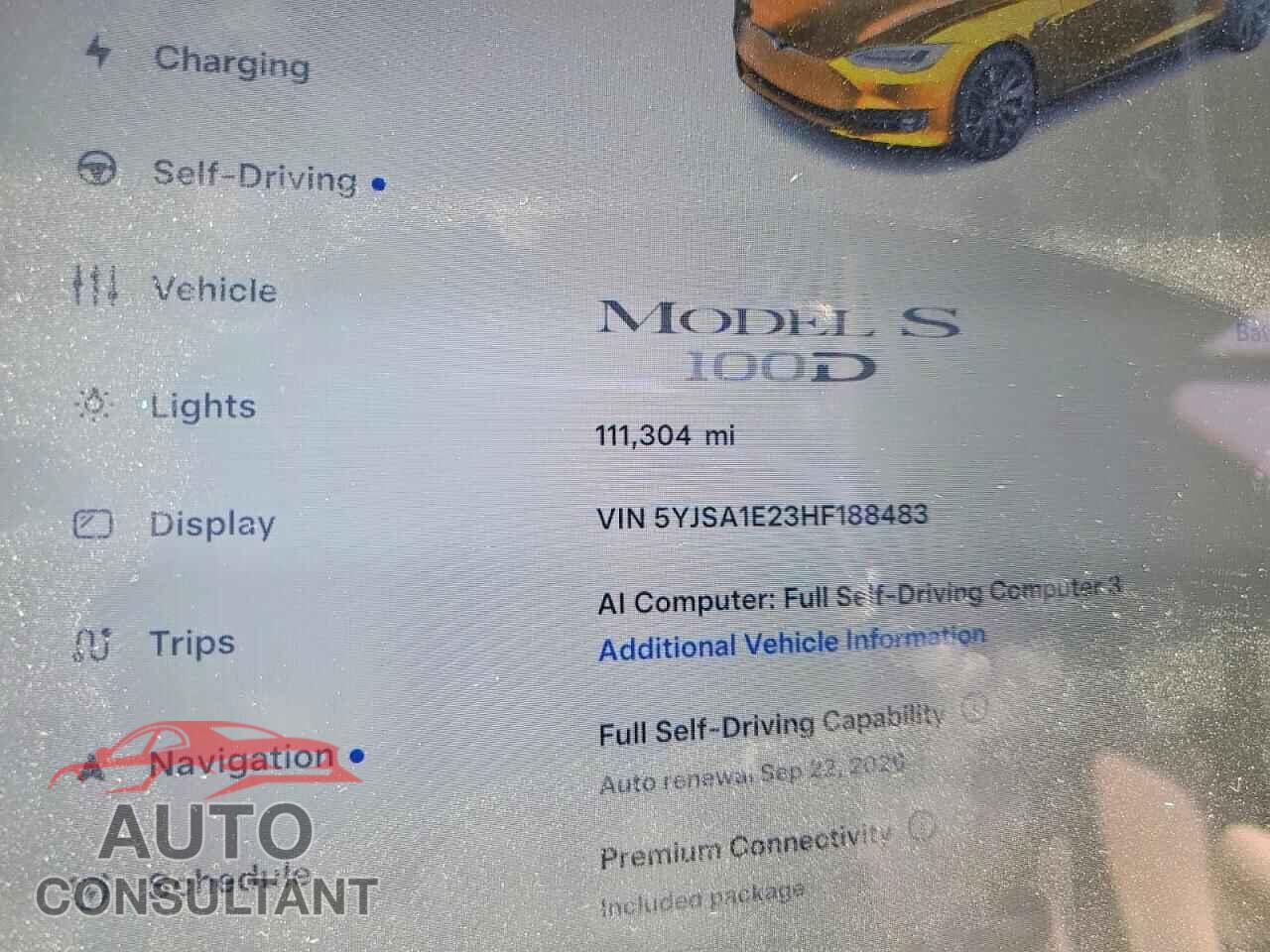 TESLA MODEL S 2017 - 5YJSA1E23HF188483