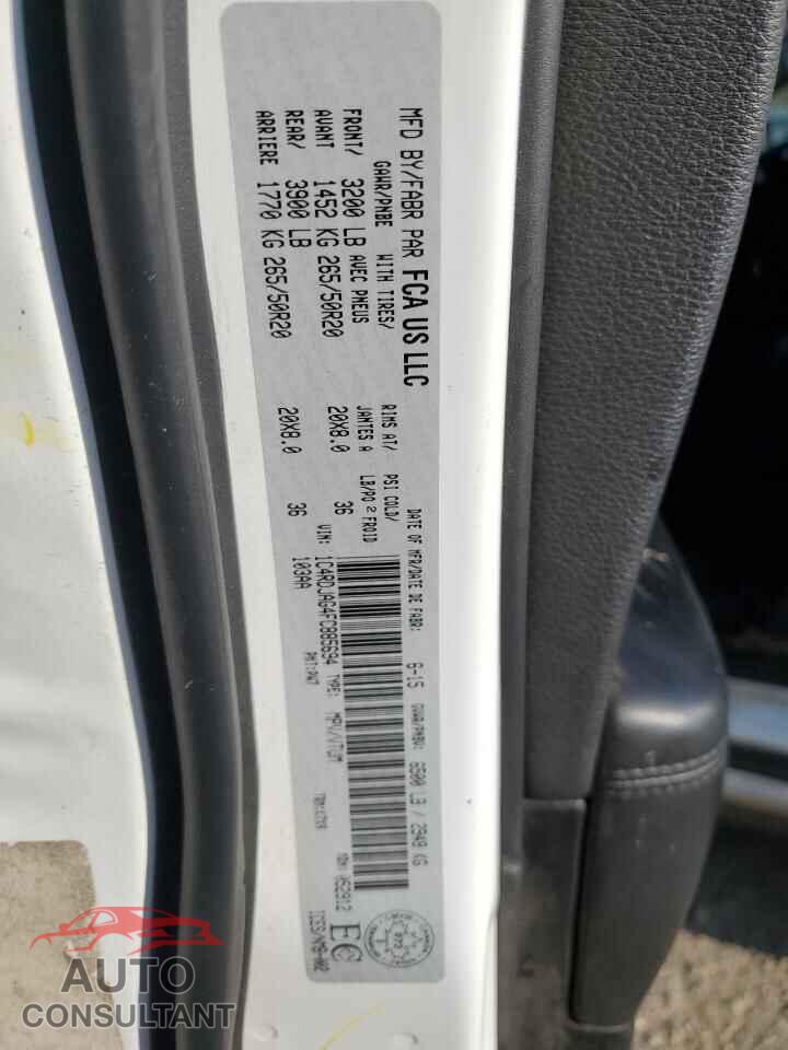 DODGE DURANGO 2015 - 1C4RDJAG4FC885694