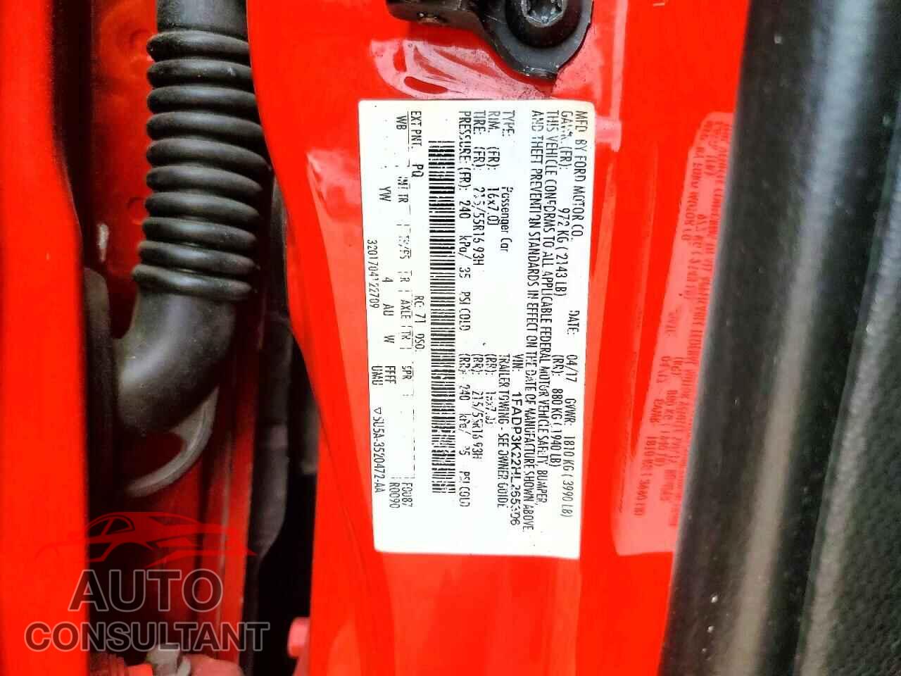 FORD FOCUS 2017 - 1FADP3K22HL265306