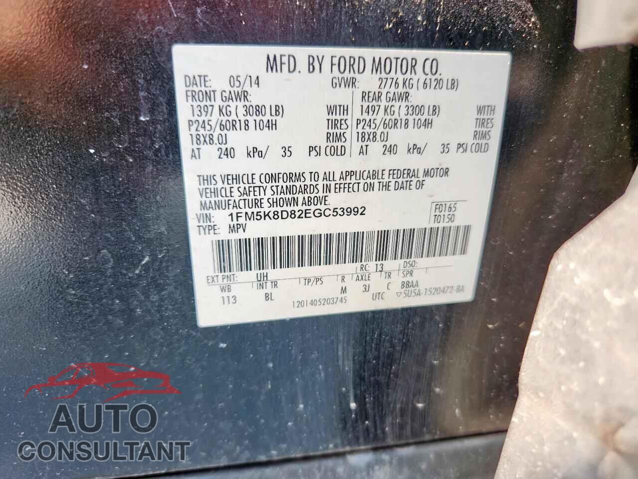 FORD EXPLORER 2014 - 1FM5K8D82EGC53992