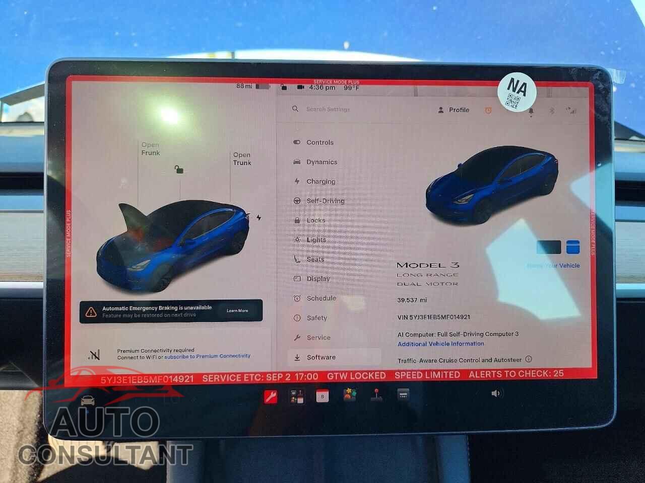 TESLA MODEL 3 2021 - 5YJ3E1EB5MF014921