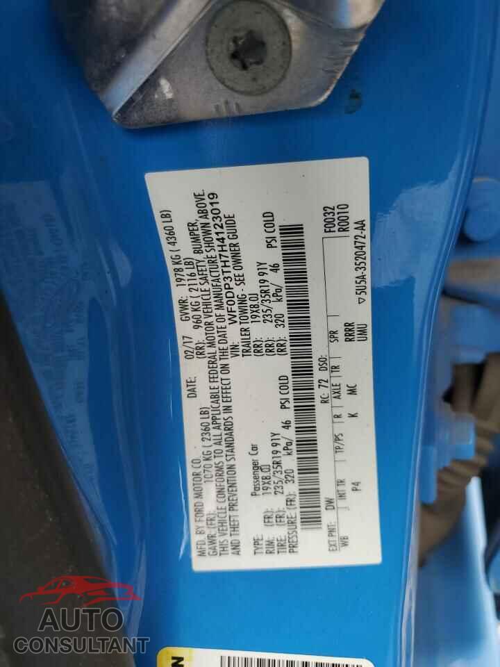 FORD FOCUS 2017 - WF0DP3TH7H4123019
