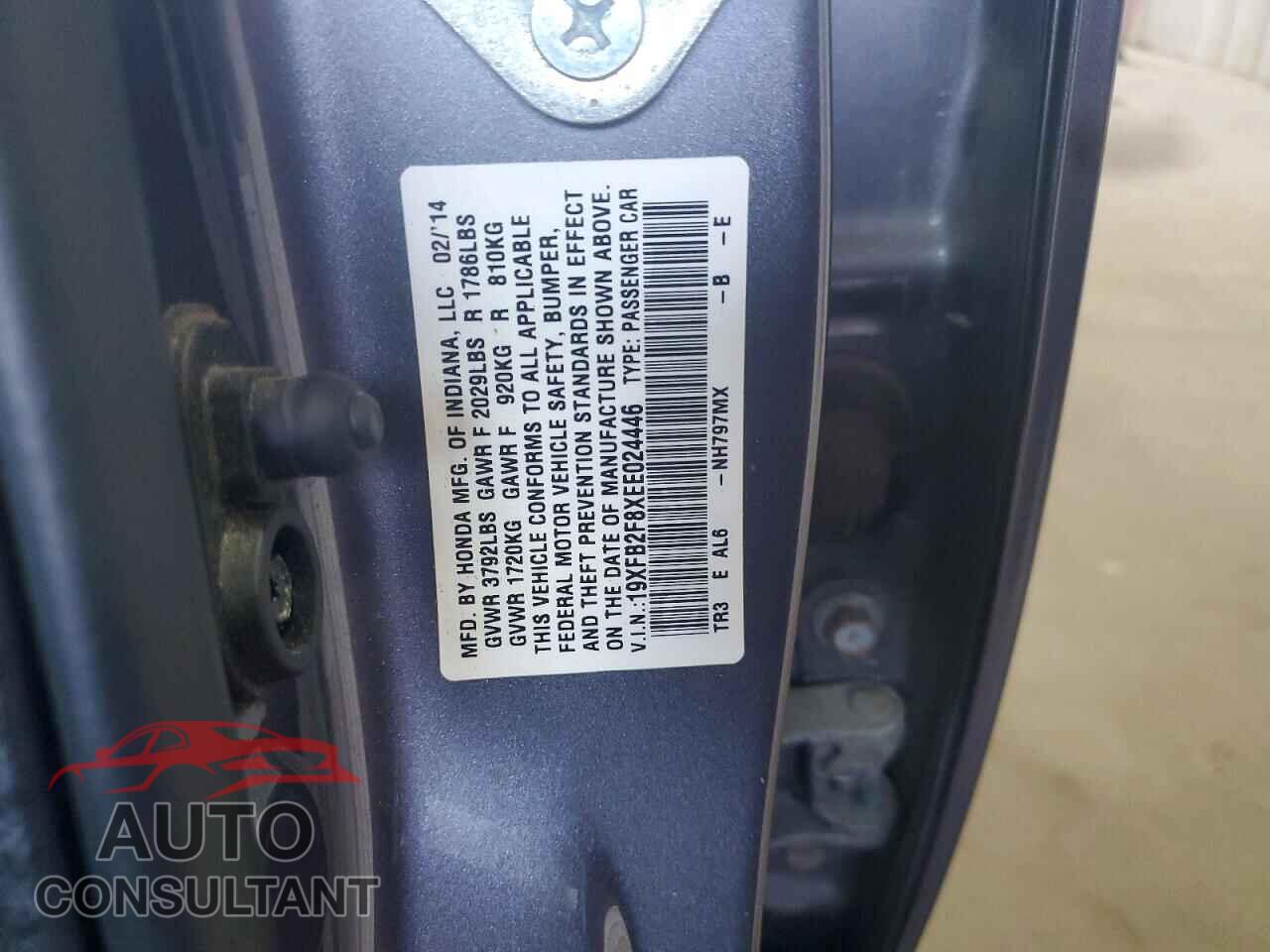 HONDA CIVIC 2014 - 19XFB2F8XEE024446