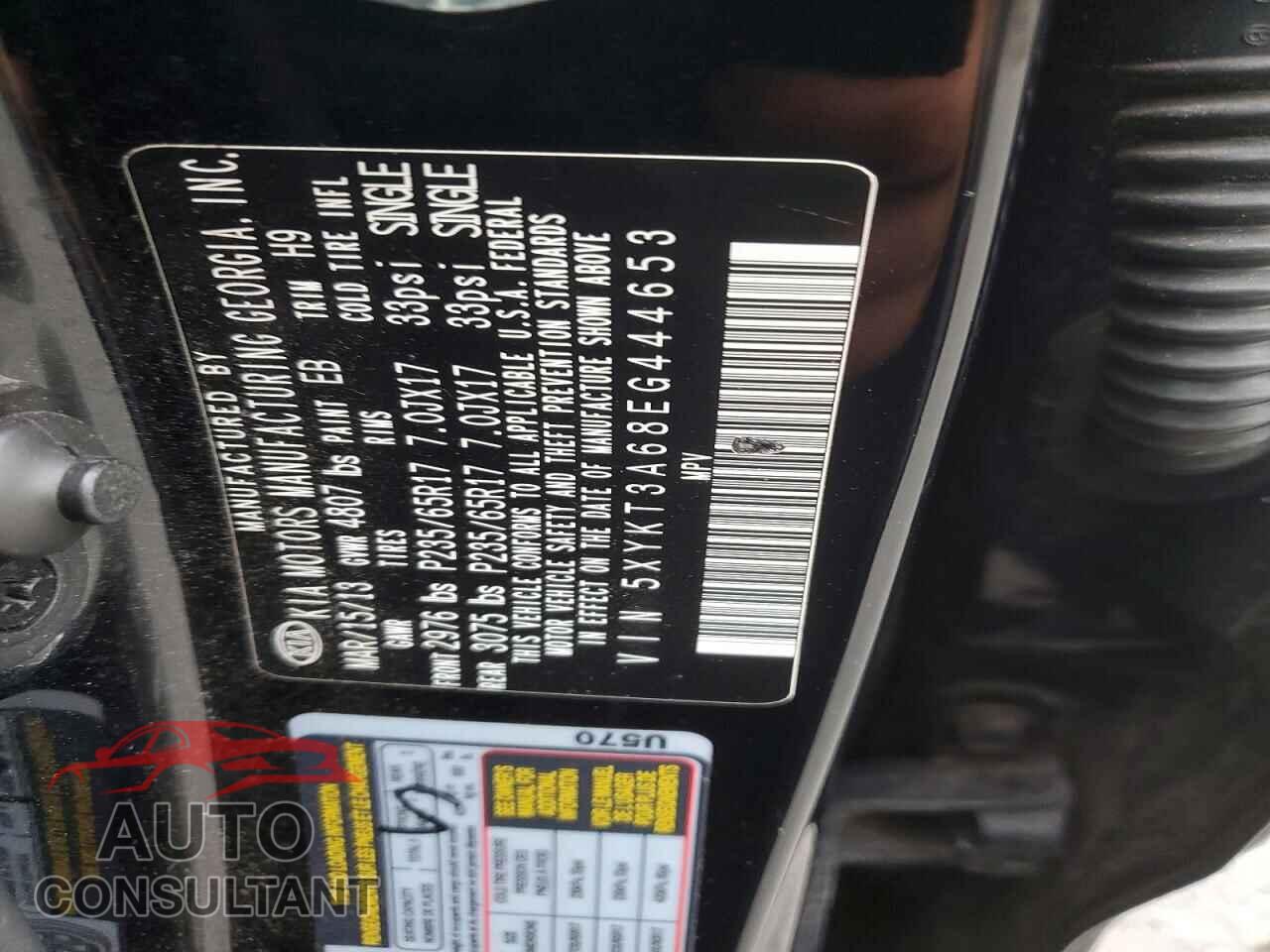 KIA SORENTO 2014 - 5XYKT3A68EG444653