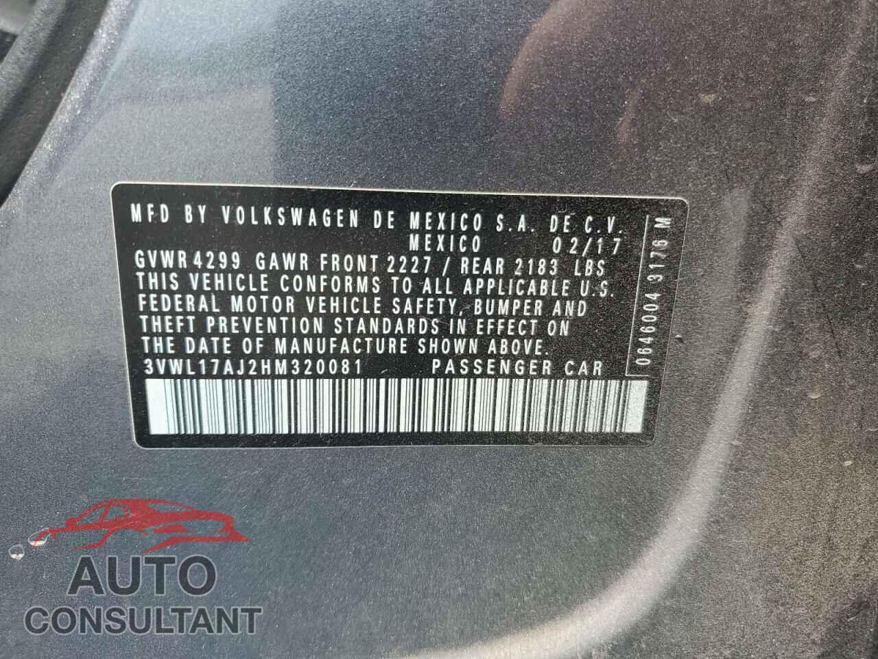 VOLKSWAGEN JETTA 2017 - 3VWL17AJ2HM320081