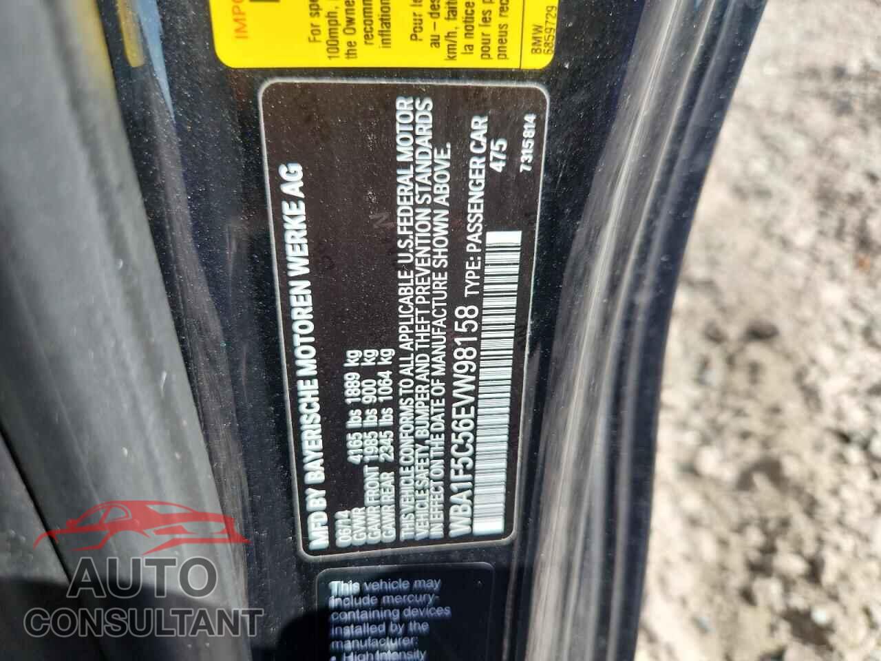 BMW 2 SERIES 2014 - WBA1F5C56EVW98158