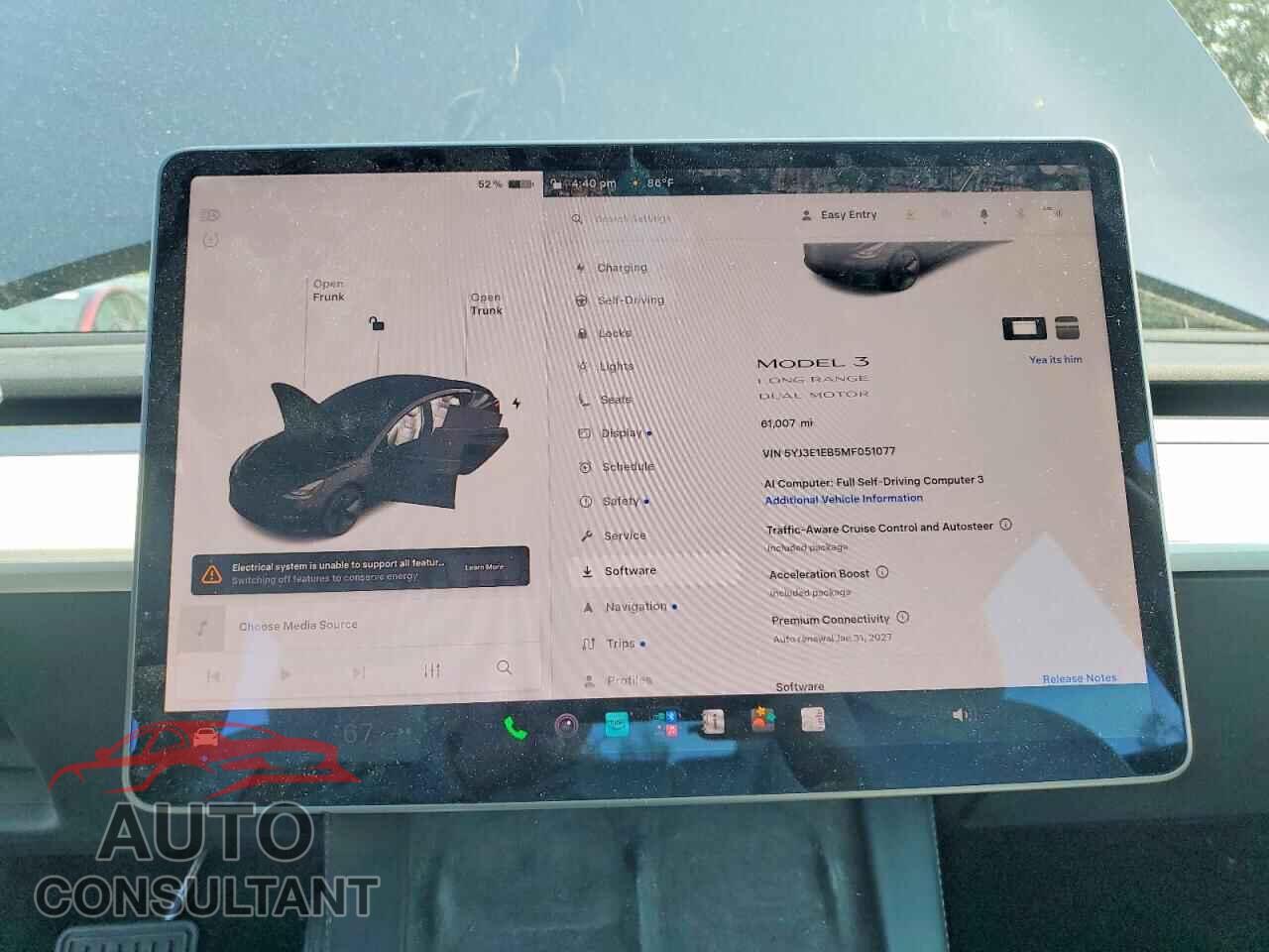 TESLA MODEL 3 2021 - 5YJ3E1EB5MF051077