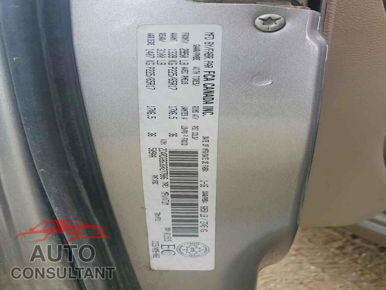 DODGE CARAVAN 2016 - 2C4RDGBG3GR277806