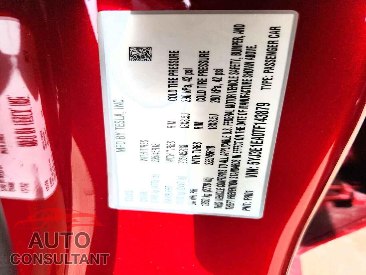 TESLA MODEL 3 2026 - 5YJ3E1EA0TF143879