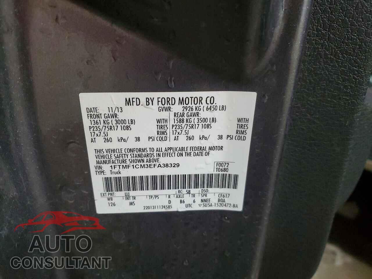 FORD F150 2014 - 1FTMF1CM3EFA38329
