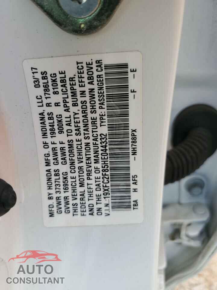 HONDA CIVIC 2017 - 19XFC2F85HE044332