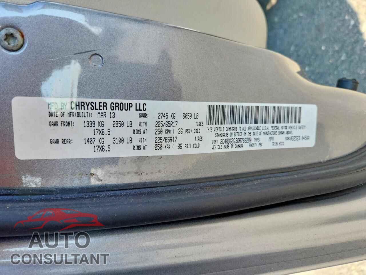 DODGE CARAVAN 2013 - 2C4RDGBG3DR703280