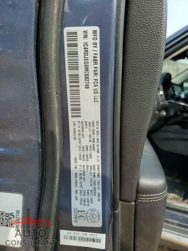 DODGE DURANGO 2021 - 1C4RDJEG6MC682748