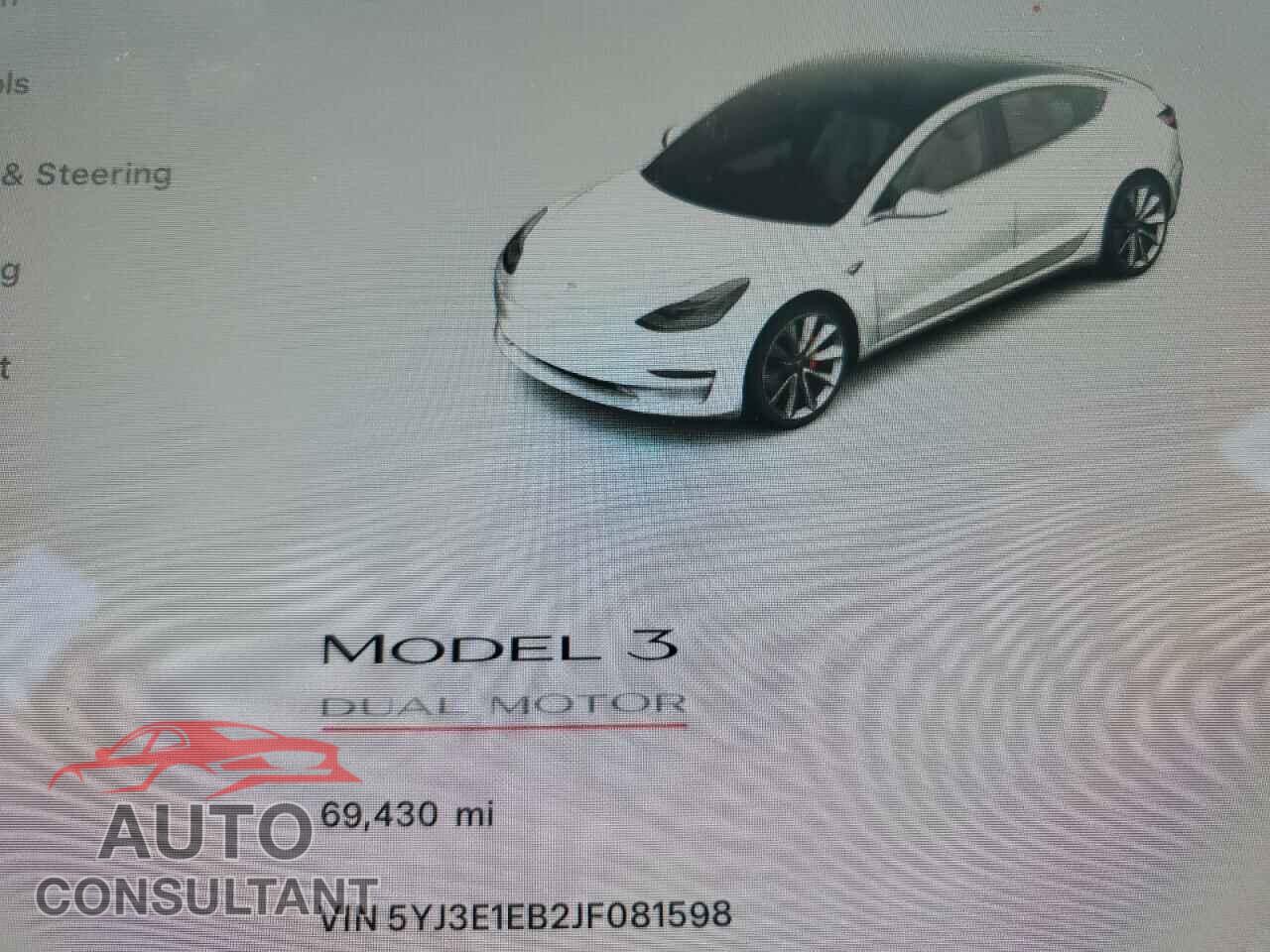 TESLA MODEL 3 2018 - 5YJ3E1EB2JF081598
