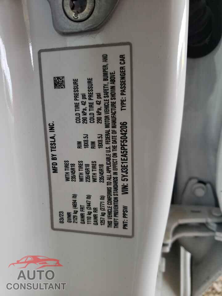 TESLA MODEL 3 2023 - 5YJ3E1EA5PF504206