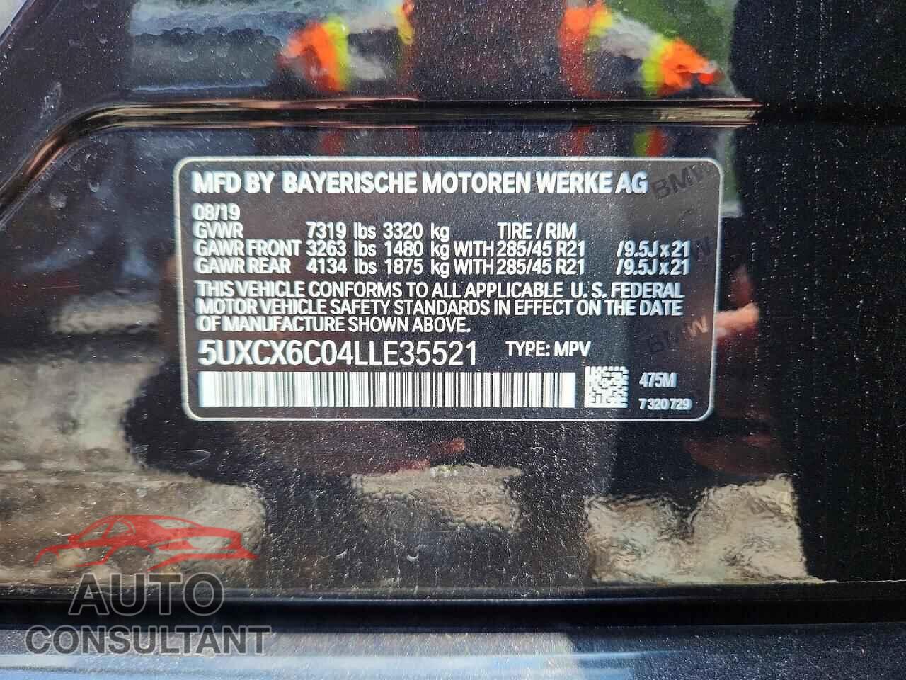BMW X7 2020 - 5UXCX6C04LLE35521