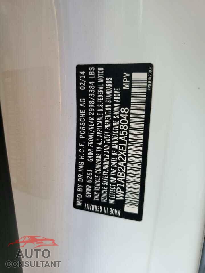 PORSCHE CAYENNE 2014 - WP1AB2A2XELA58048