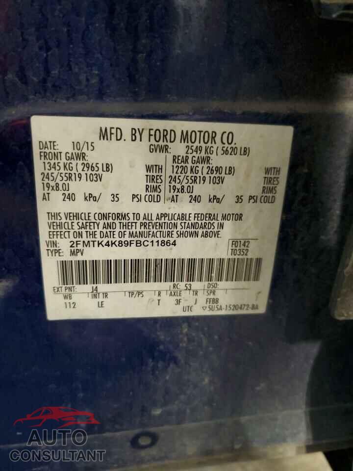 FORD EDGE 2015 - 2FMTK4K89FBC11864