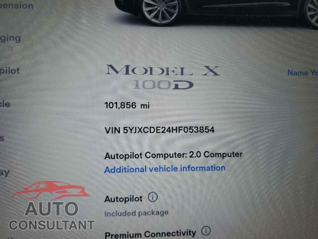 TESLA MODEL X 2017 - 5YJXCDE24HF053854