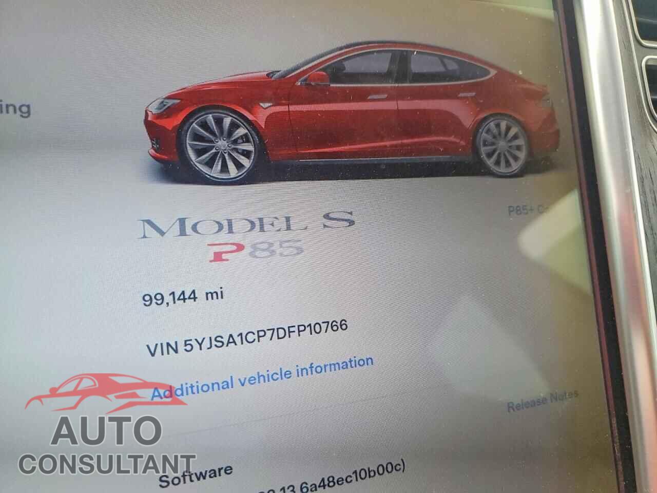 TESLA MODEL S 2013 - 5YJSA1CP7DFP10766