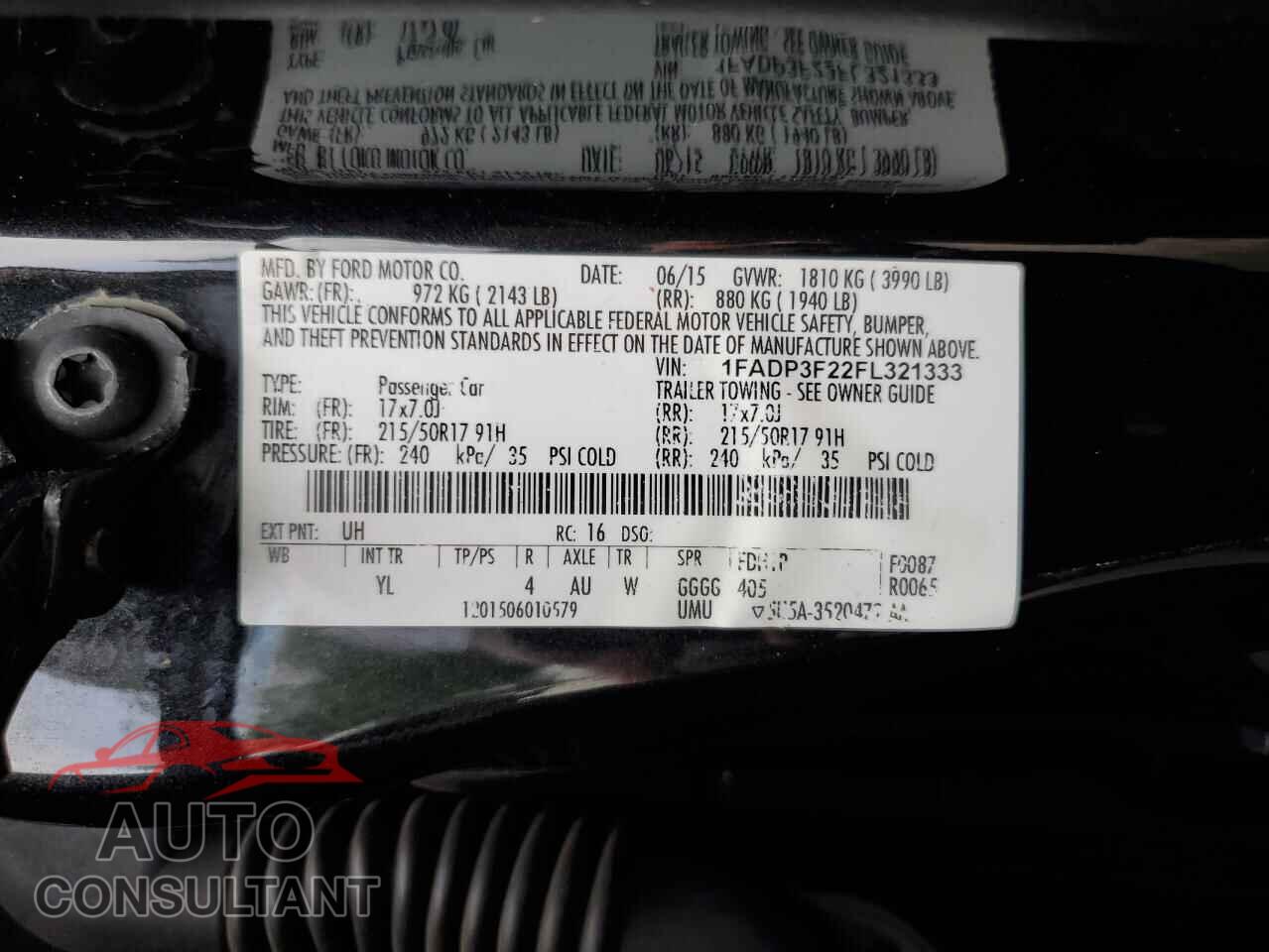FORD FOCUS 2015 - 1FADP3F22FL321333