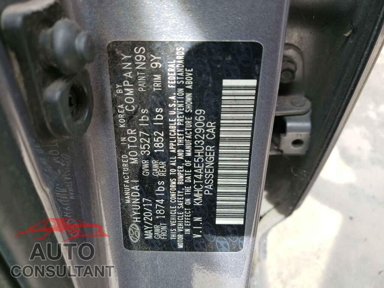 HYUNDAI ACCENT 2017 - KMHCT4AE5HU329069