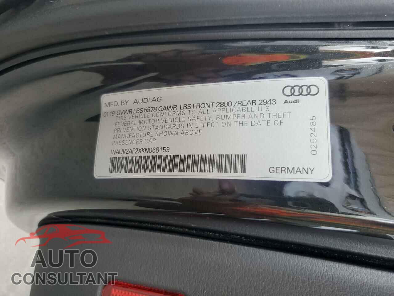 AUDI A7 2019 - WAUV2AF2XKN068159