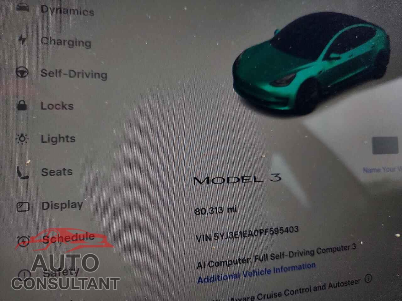 TESLA MODEL 3 2023 - 5YJ3E1EA0PF595403