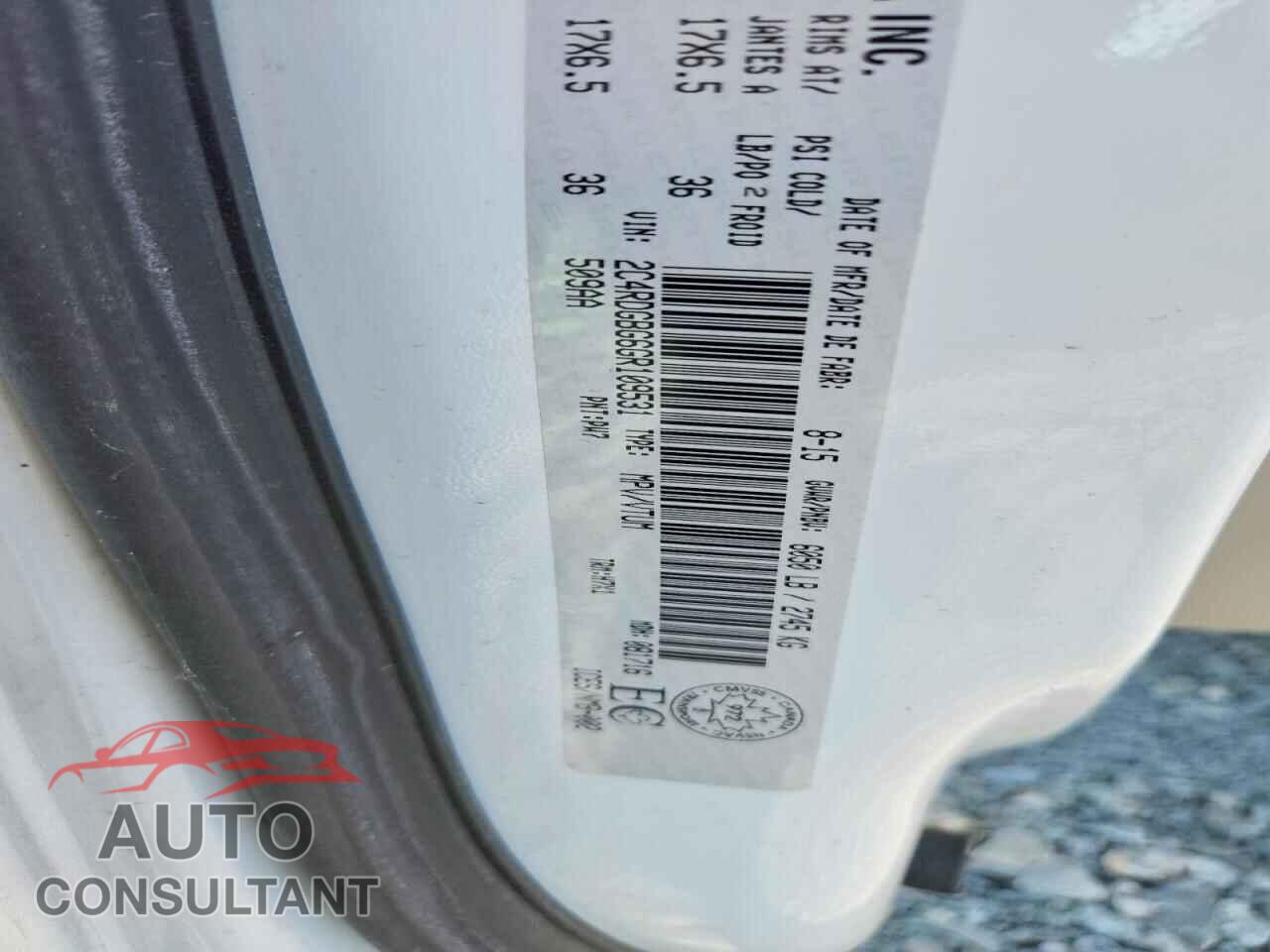 DODGE CARAVAN 2016 - 2C4RDGBG6GR109531
