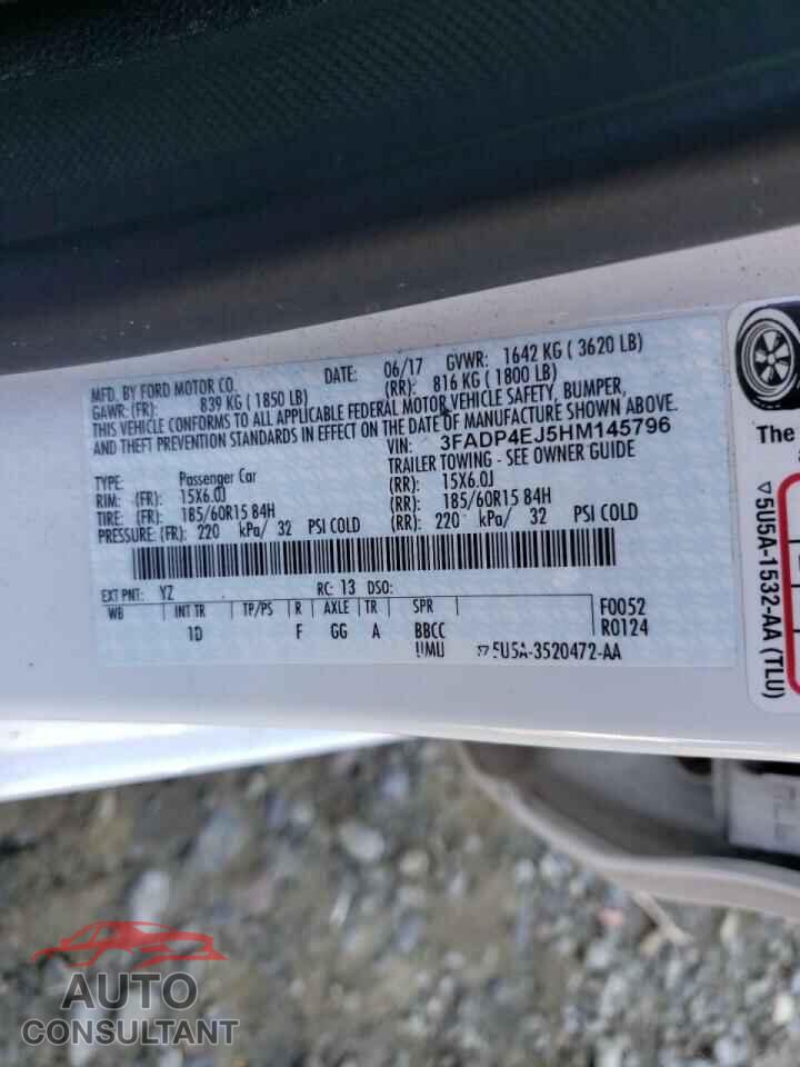 FORD FIESTA 2017 - 3FADP4EJ5HM145796