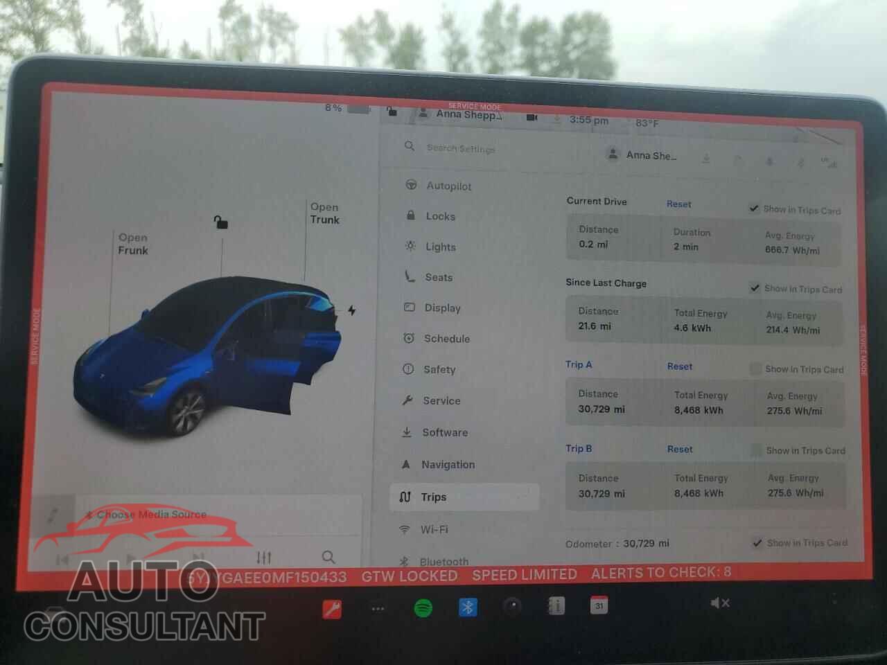 TESLA MODEL Y 2021 - 5YJYGAEE0MF150433