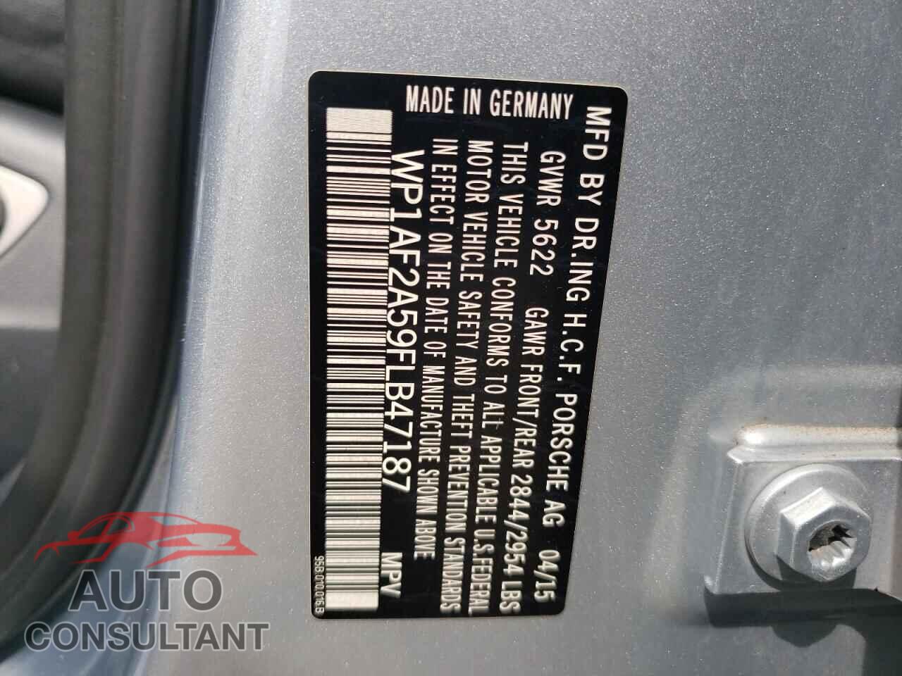 PORSCHE MACAN 2015 - WP1AF2A59FLB47187