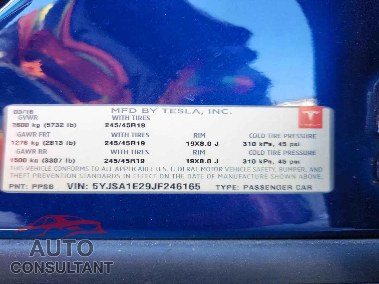 TESLA MODEL S 2018 - 5YJSA1E29JF246165