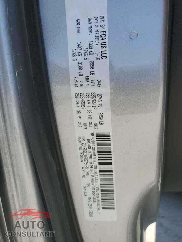 DODGE CARAVAN 2016 - 2C4RDGEG6GR275429