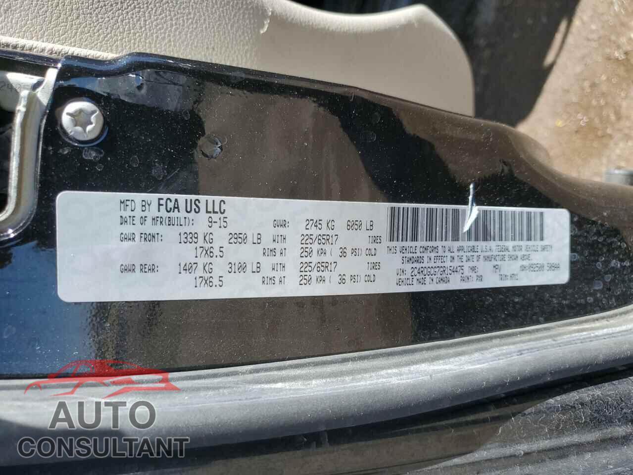 DODGE CARAVAN 2016 - 2C4RDGCG7GR154475