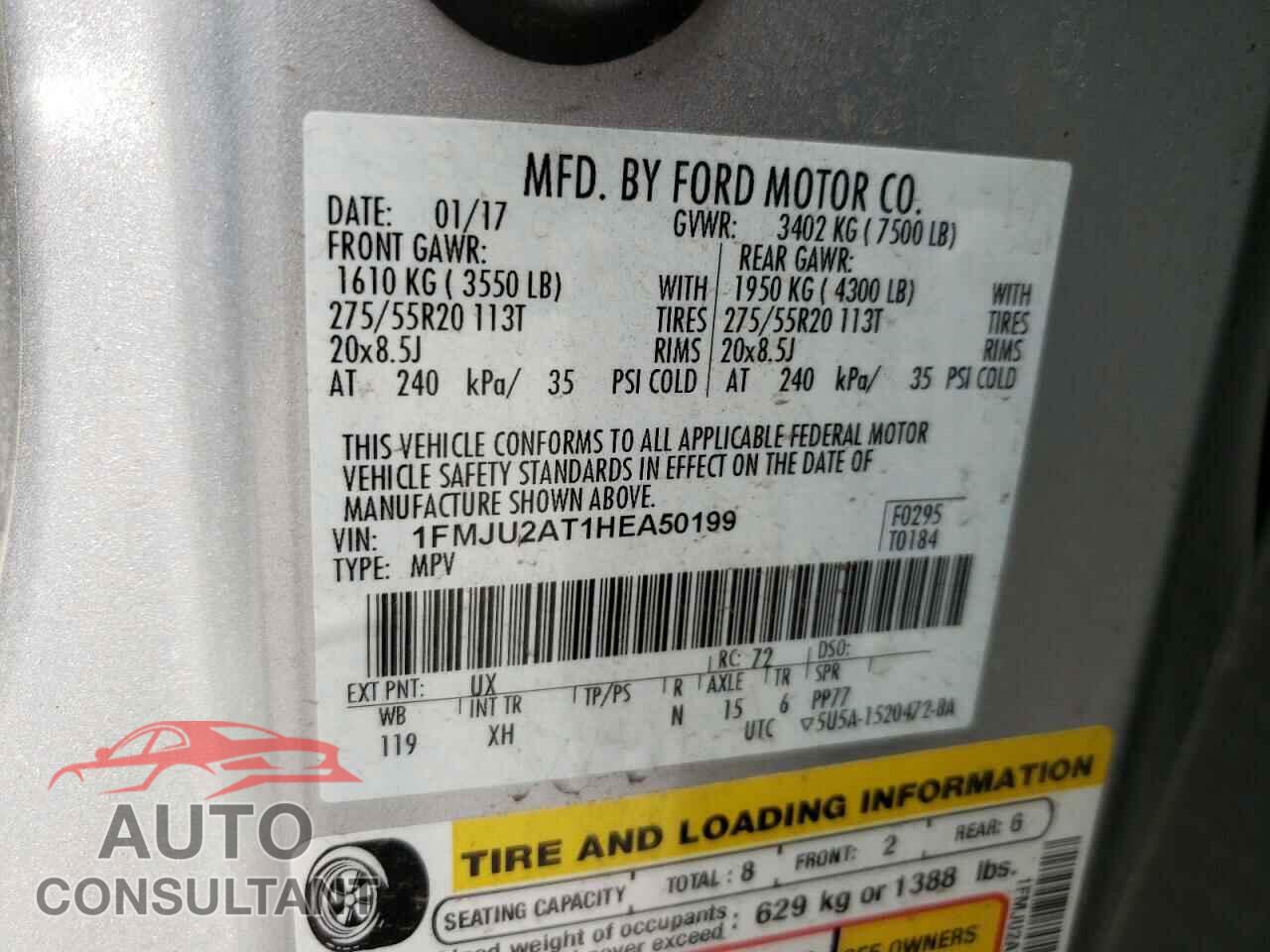 FORD EXPEDITION 2017 - 1FMJU2AT1HEA50199