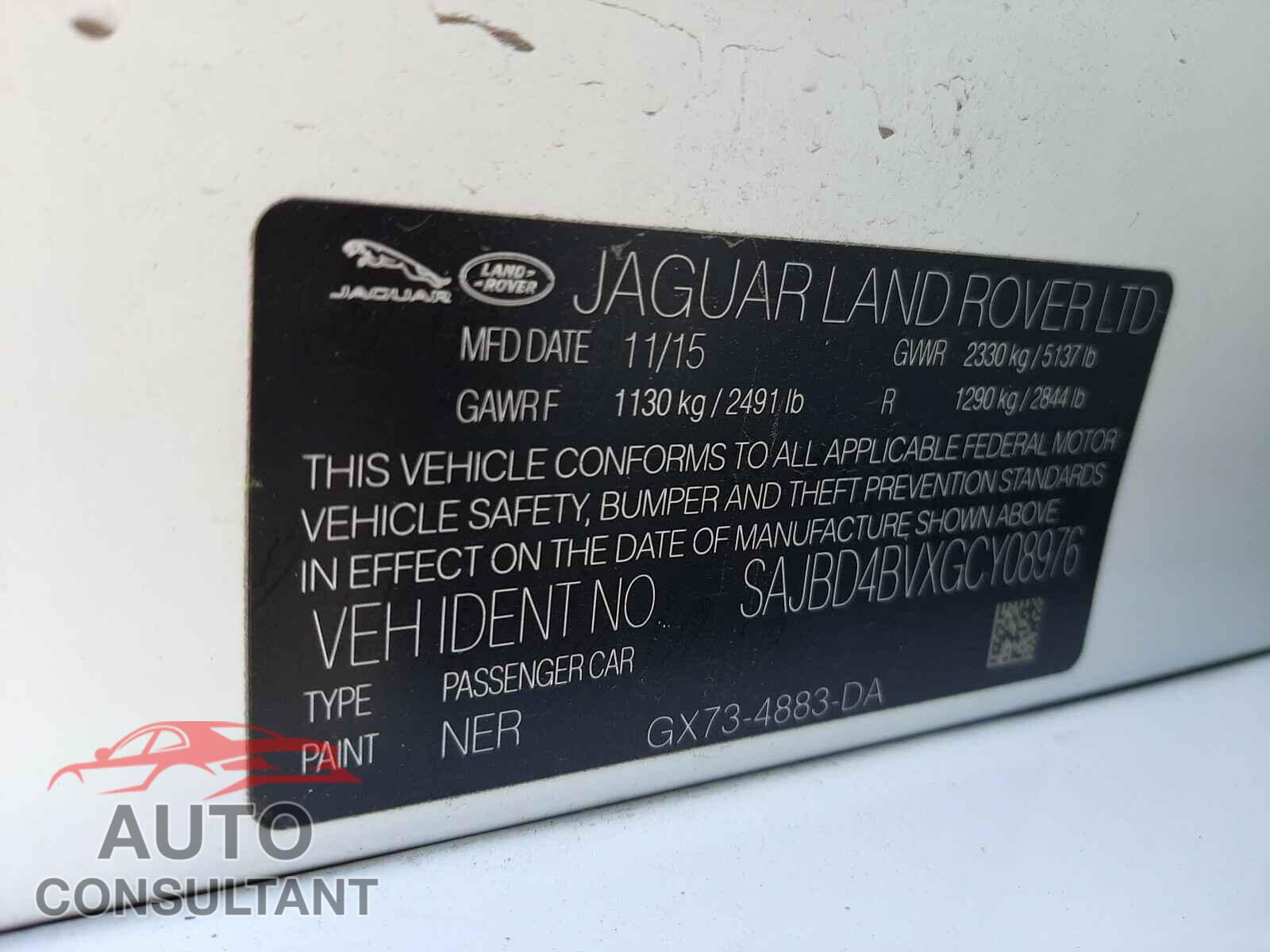 JAGUAR XF 2016 - SAJBD4BVXGCY08976