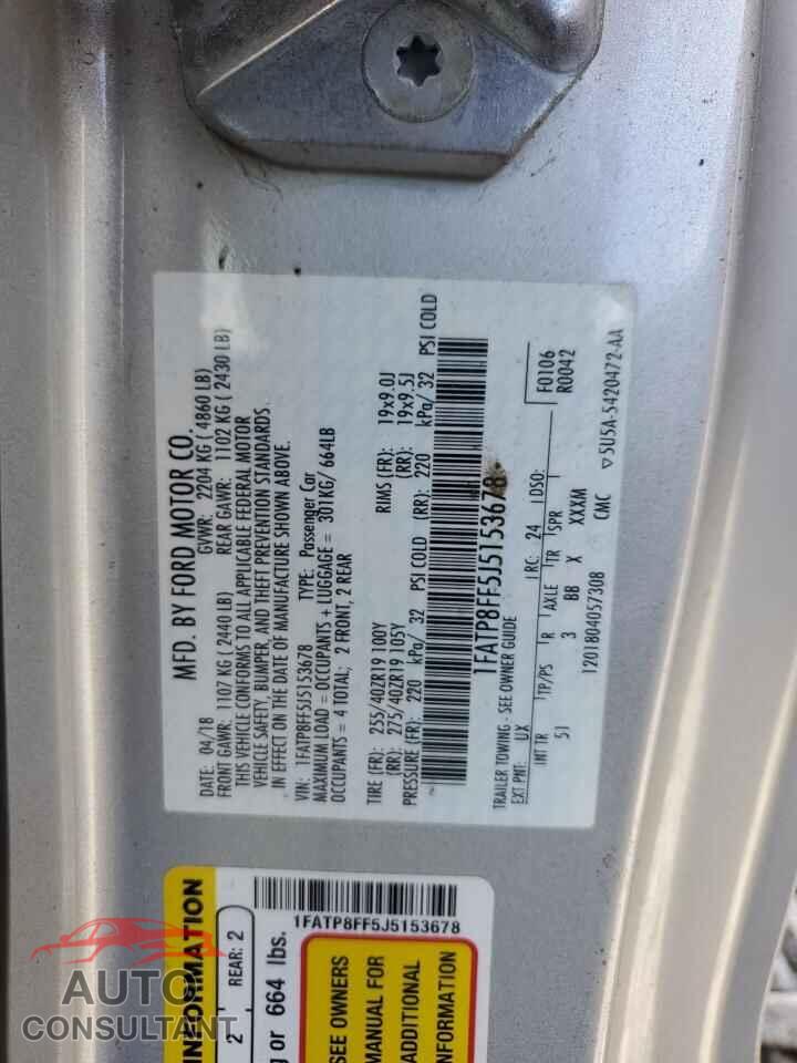 FORD MUSTANG 2018 - 1FATP8FF5J5153678