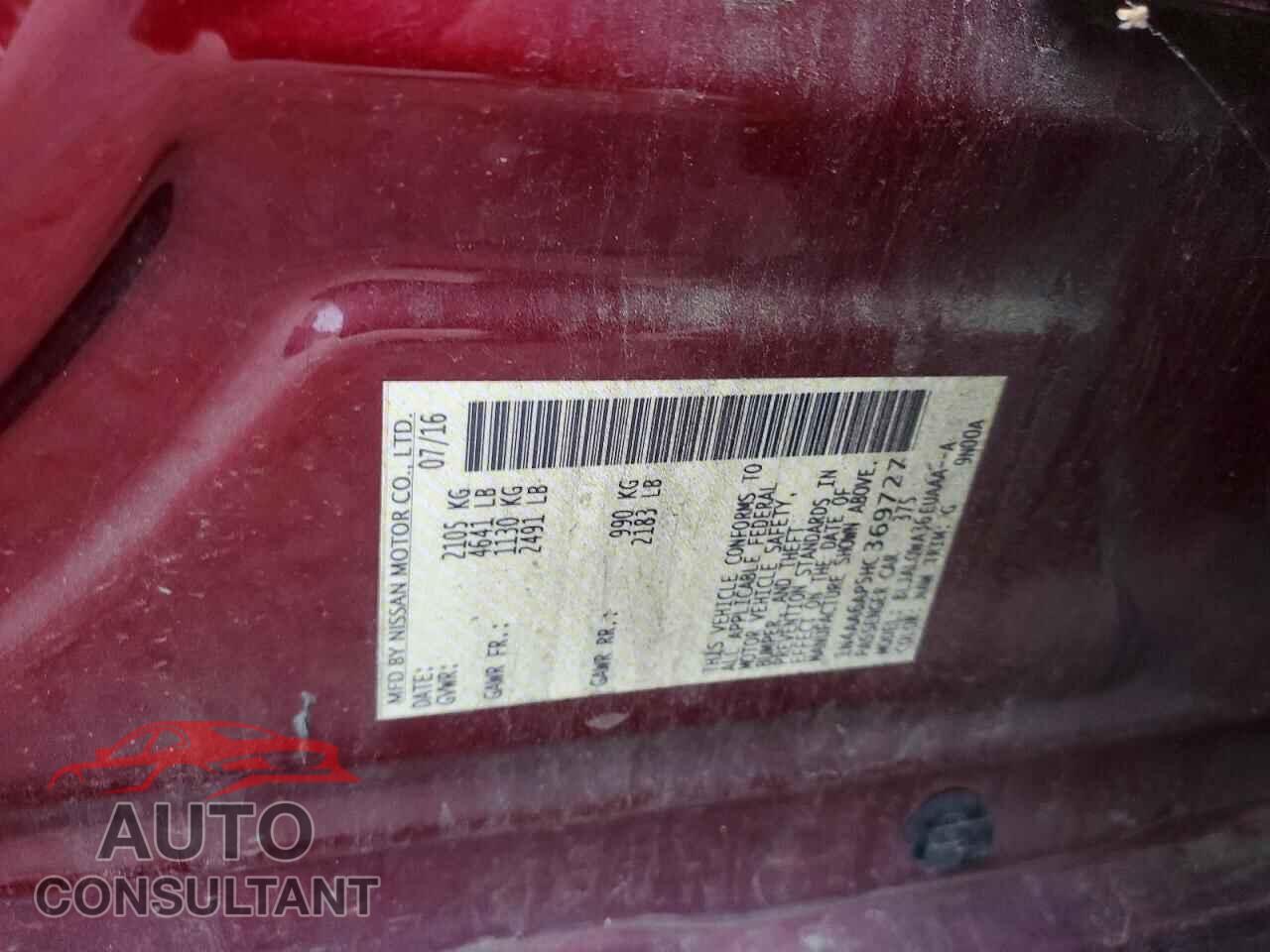 NISSAN MAXIMA 2017 - 1N4AA6AP5HC369727